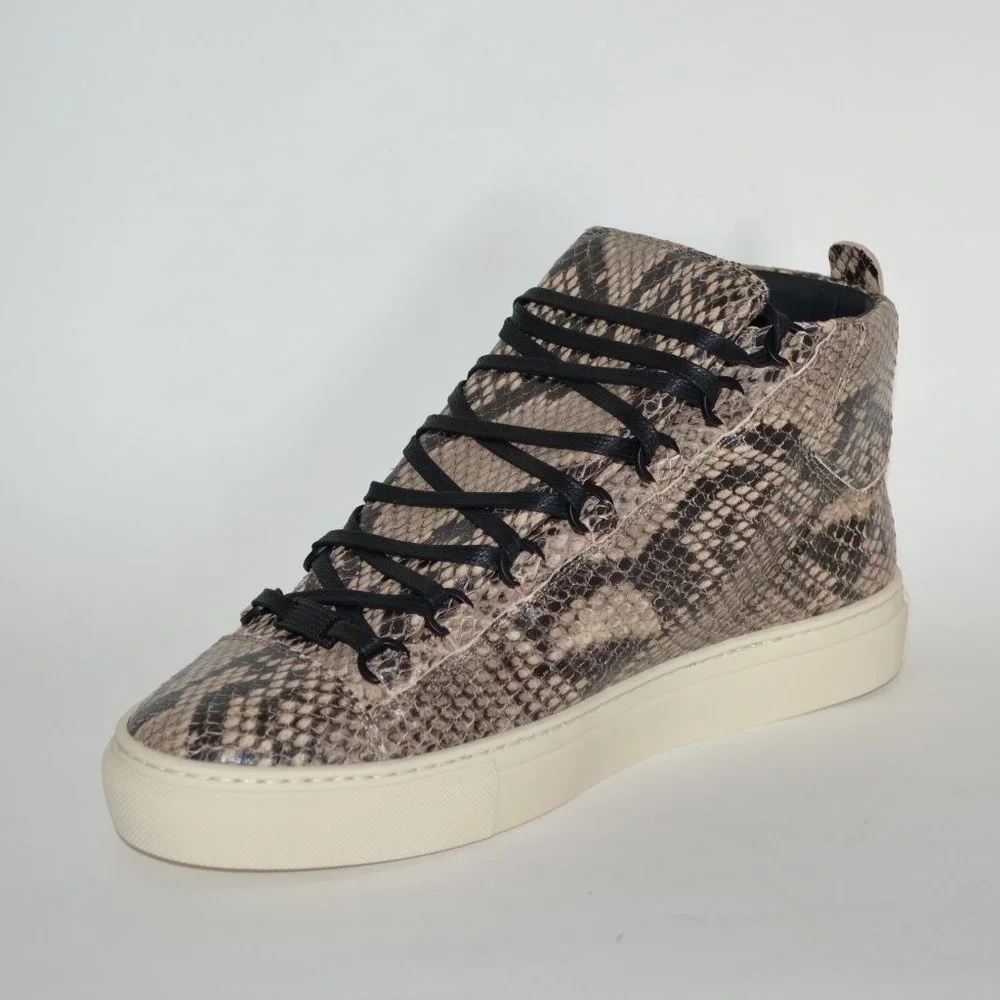 NEW BALENCIAGA HITOP ARENA PYTHON SNAKE PRINT LEATHER SNEAKERS US 7 EU 40 MENS - Picture 4 of 9